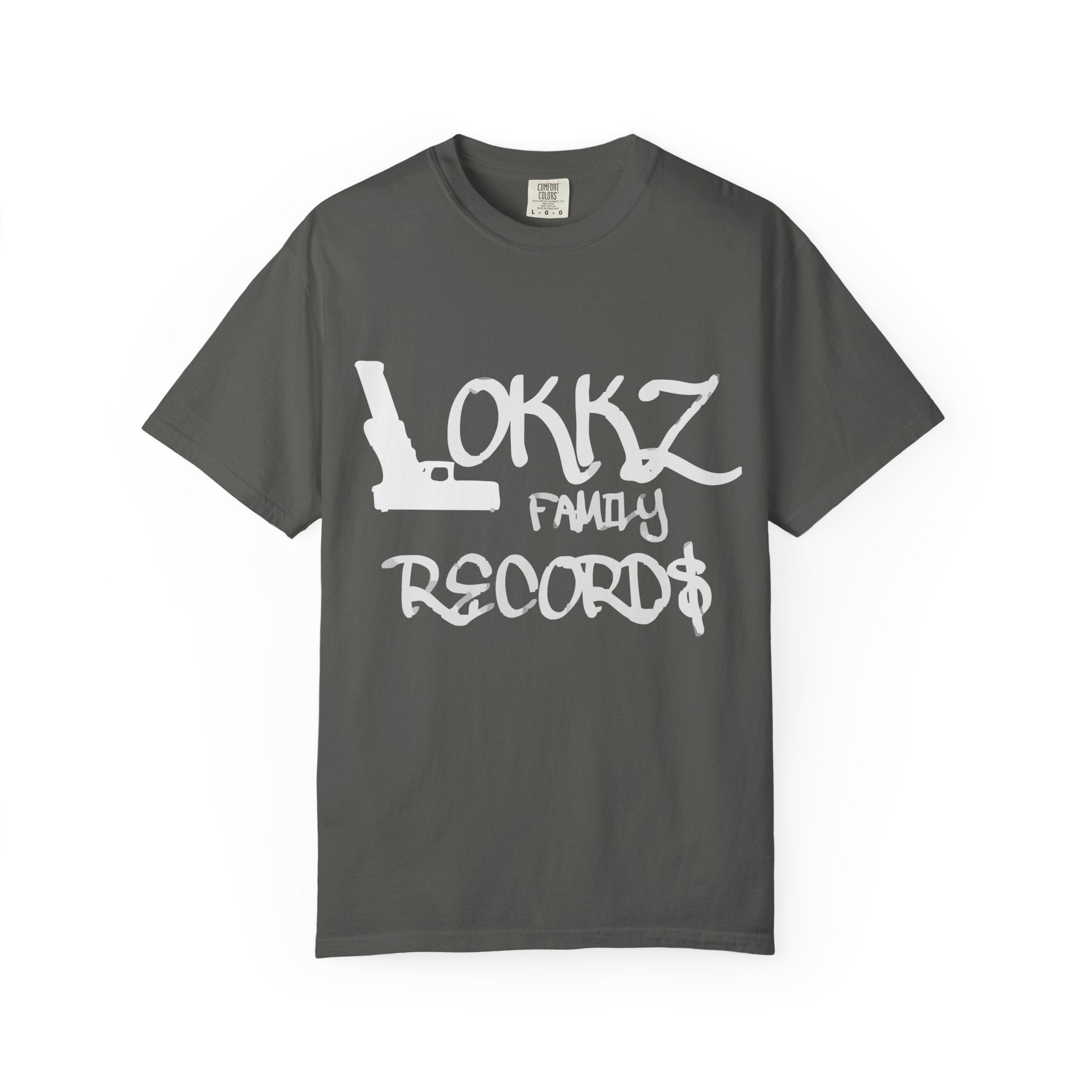 Record Label T-Shirt — "LOKKZ Family Records" Vintage Garment-Dyed Tee