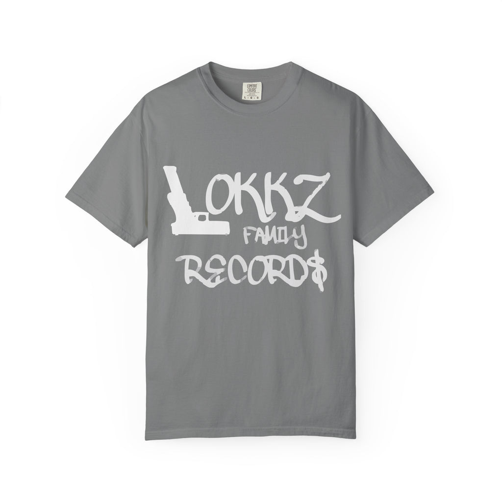 Record Label T-Shirt — "LOKKZ Family Records" Vintage Garment-Dyed Tee