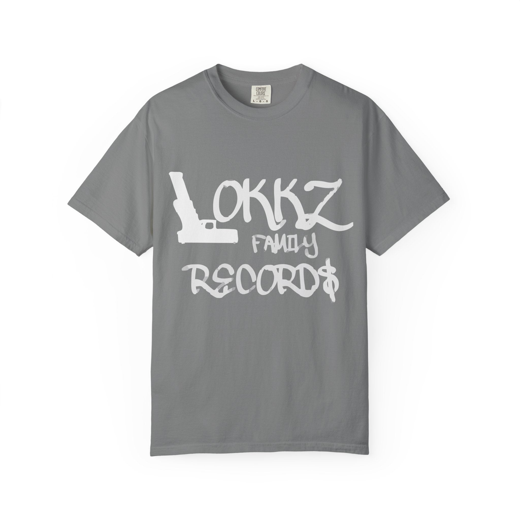 Record Label T-Shirt — "LOKKZ Family Records" Vintage Garment-Dyed Tee