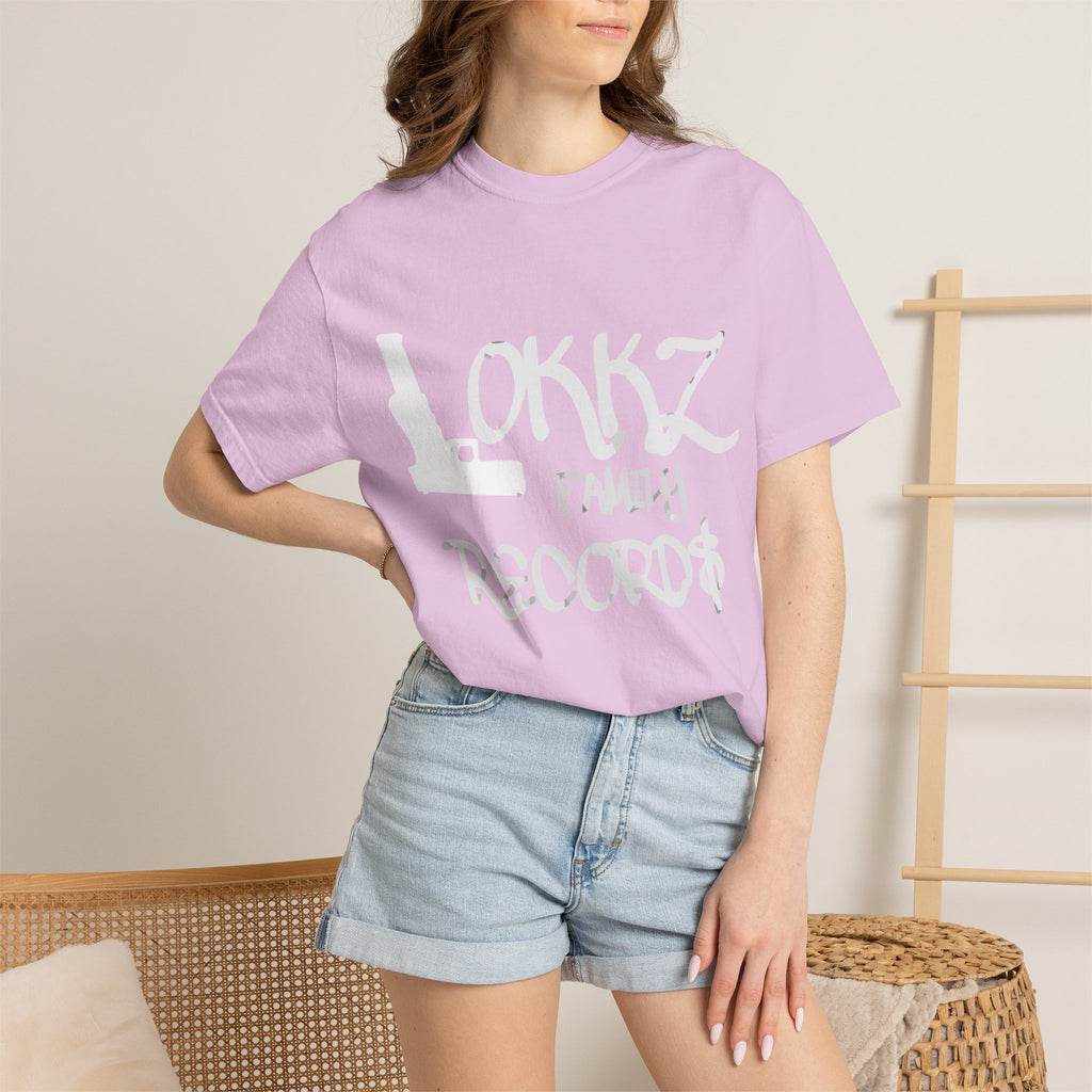 Record Label T-Shirt — "LOKKZ Family Records" Vintage Garment-Dyed Tee