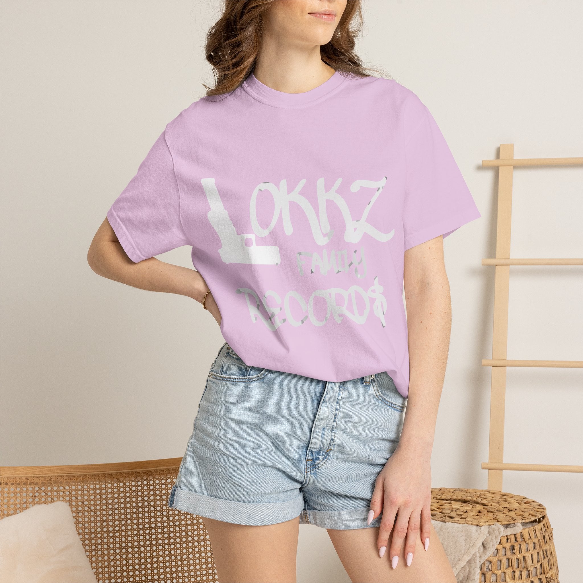 Record Label T-Shirt — "LOKKZ Family Records" Vintage Garment-Dyed Tee