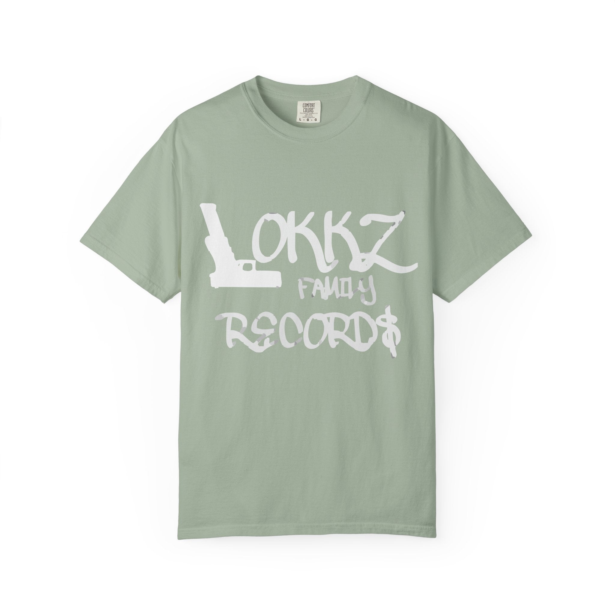 Record Label T-Shirt — "LOKKZ Family Records" Vintage Garment-Dyed Tee