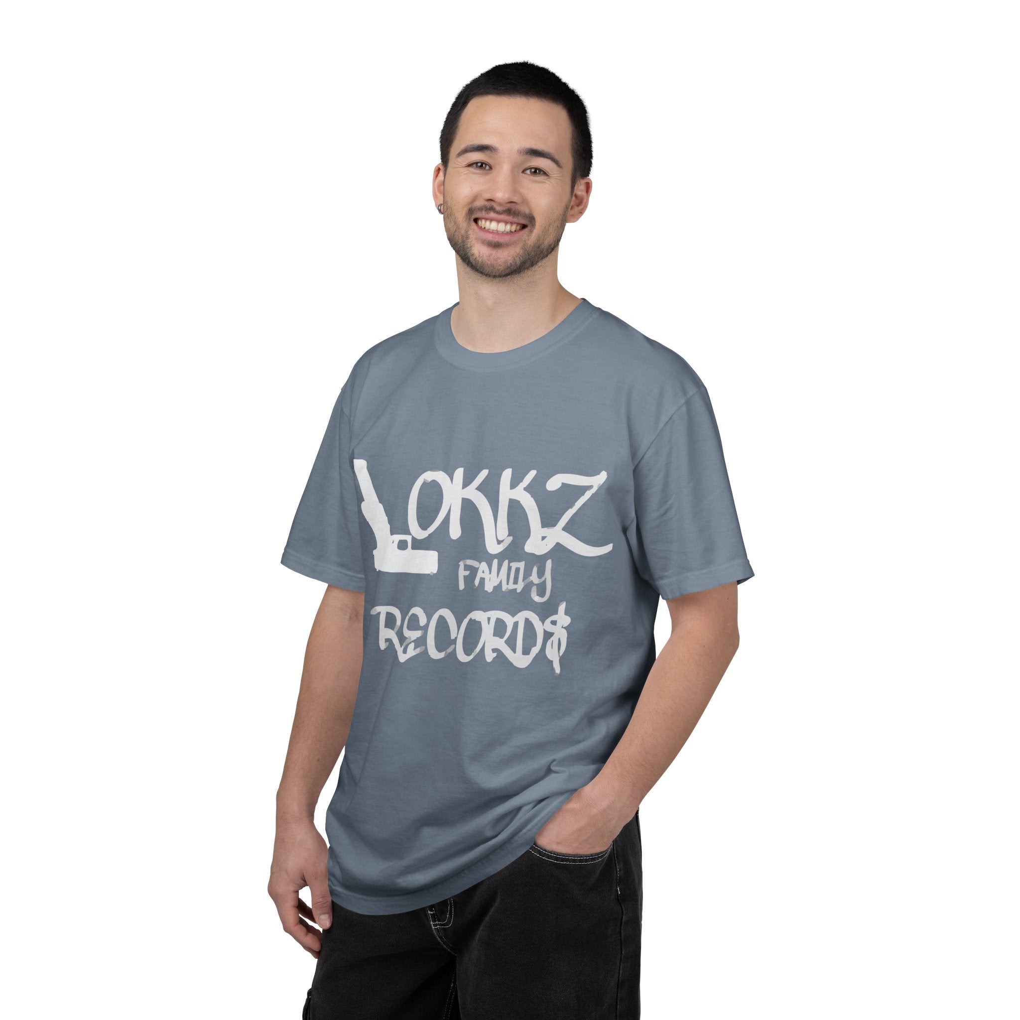 Record Label T-Shirt — "LOKKZ Family Records" Vintage Garment-Dyed Tee