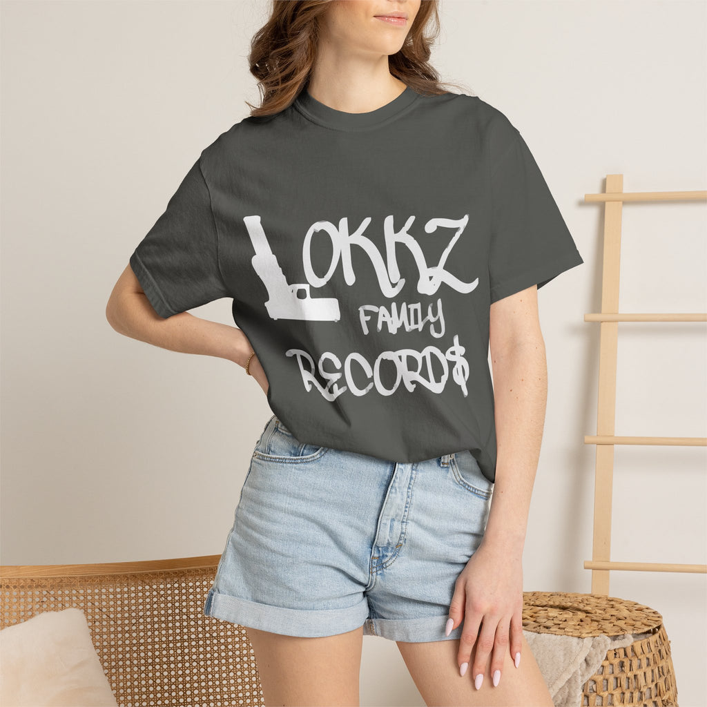 Record Label T-Shirt — "LOKKZ Family Records" Vintage Garment-Dyed Tee