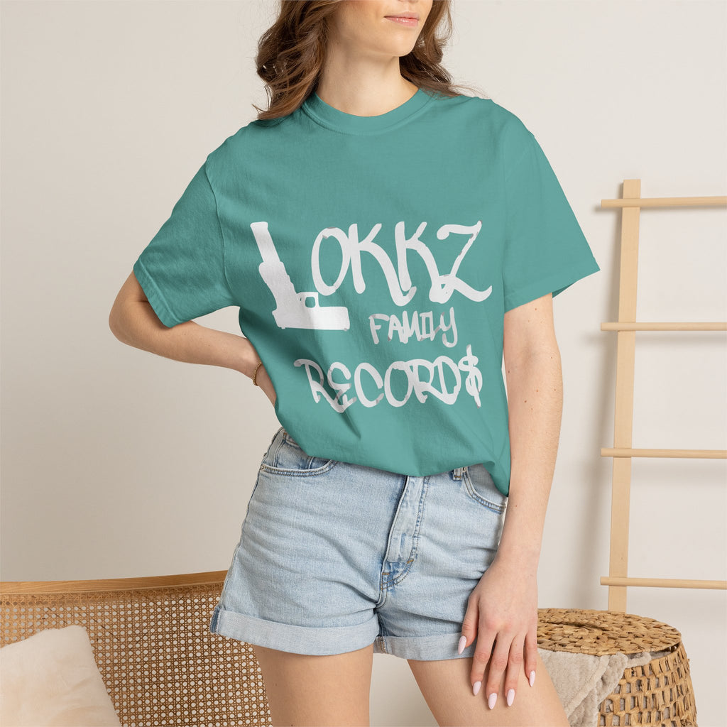 Record Label T-Shirt — "LOKKZ Family Records" Vintage Garment-Dyed Tee