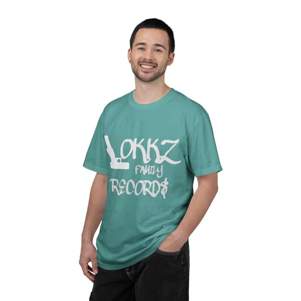 Record Label T-Shirt — "LOKKZ Family Records" Vintage Garment-Dyed Tee