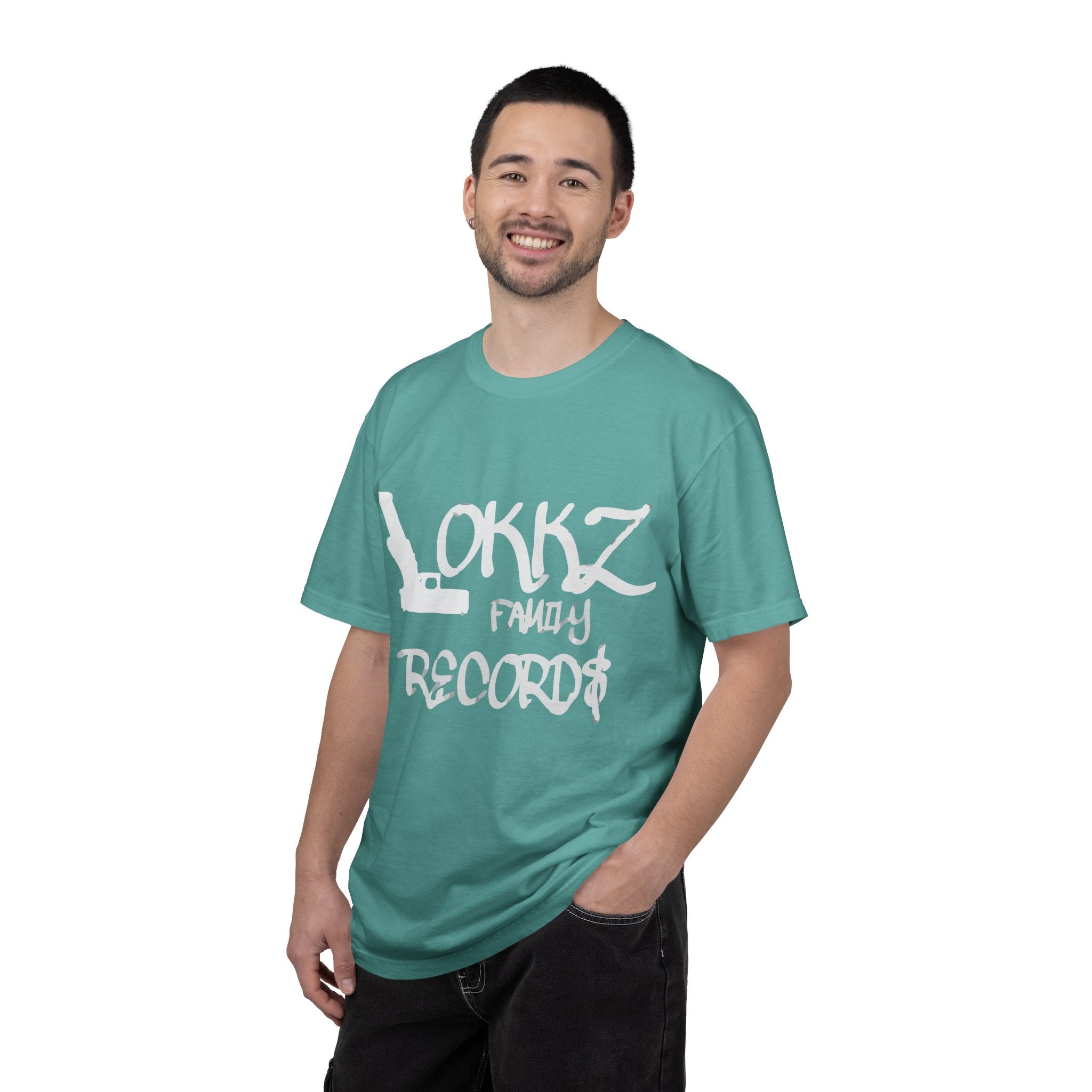 Record Label T-Shirt — "LOKKZ Family Records" Vintage Garment-Dyed Tee