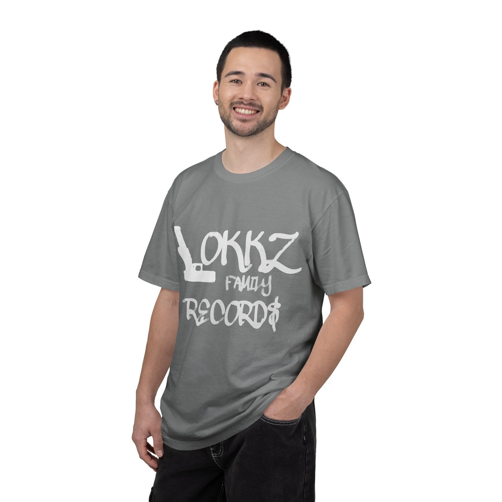 Record Label T-Shirt — "LOKKZ Family Records" Vintage Garment-Dyed Tee