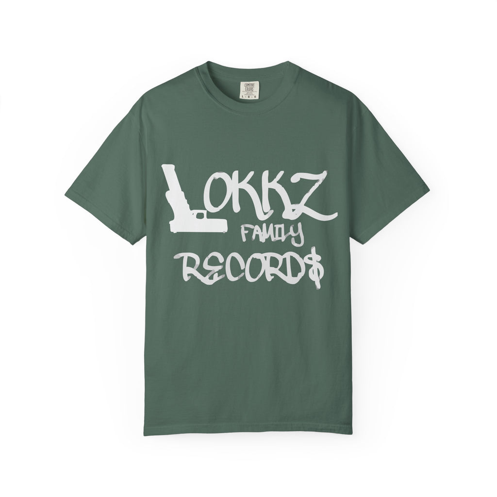 Record Label T-Shirt — "LOKKZ Family Records" Vintage Garment-Dyed Tee