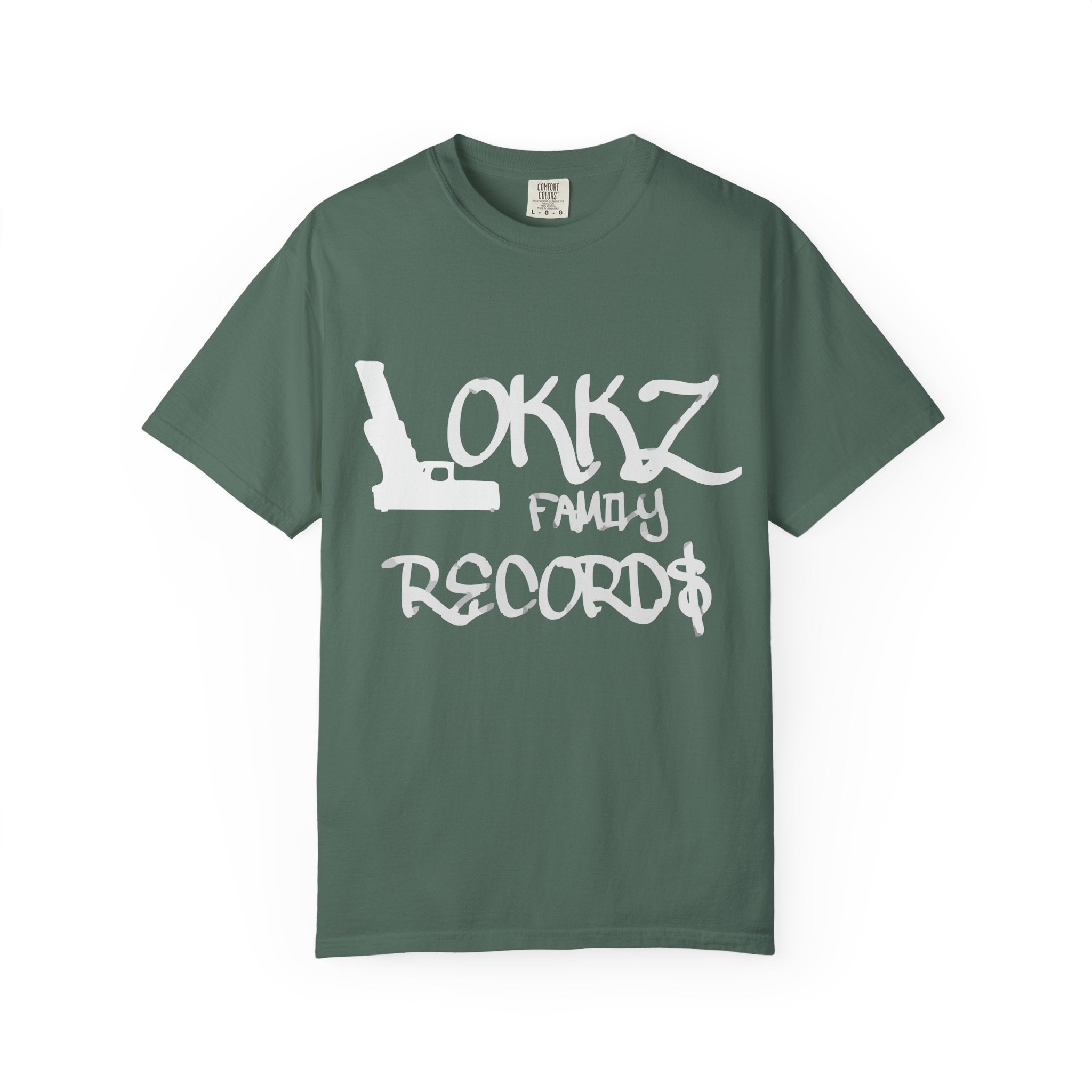 Record Label T-Shirt — "LOKKZ Family Records" Vintage Garment-Dyed Tee