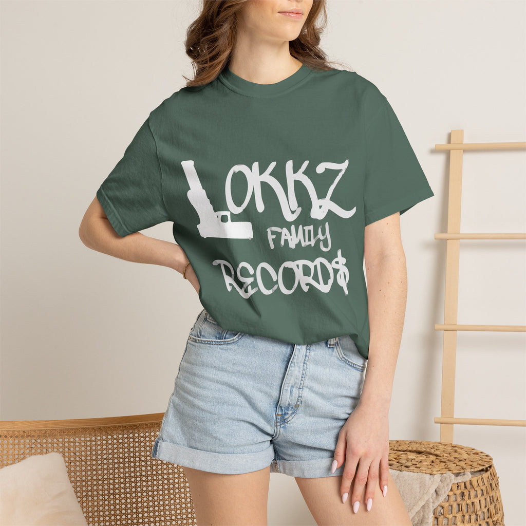 Record Label T-Shirt — "LOKKZ Family Records" Vintage Garment-Dyed Tee