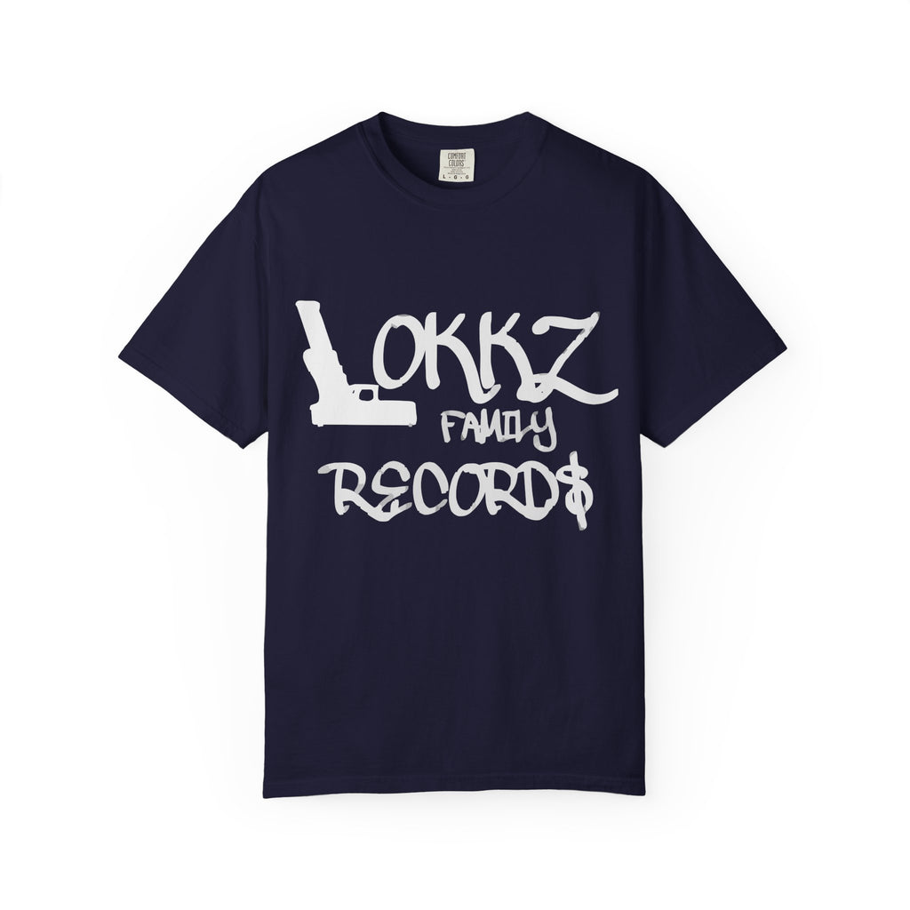 Record Label T-Shirt — "LOKKZ Family Records" Vintage Garment-Dyed Tee