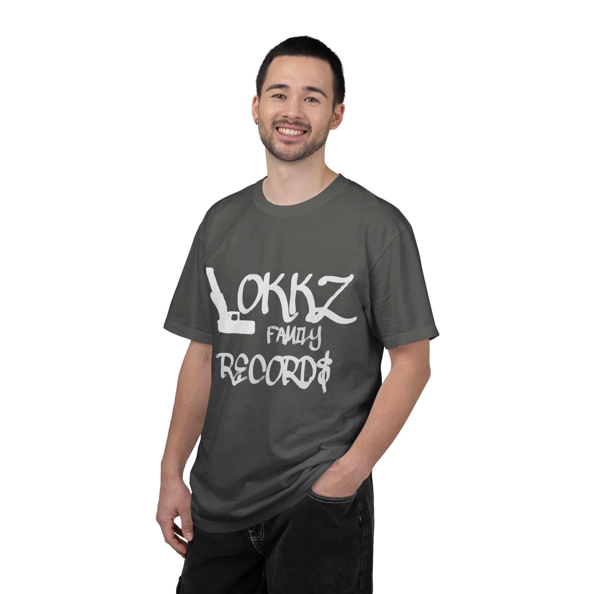 Record Label T-Shirt — "LOKKZ Family Records" Vintage Garment-Dyed Tee