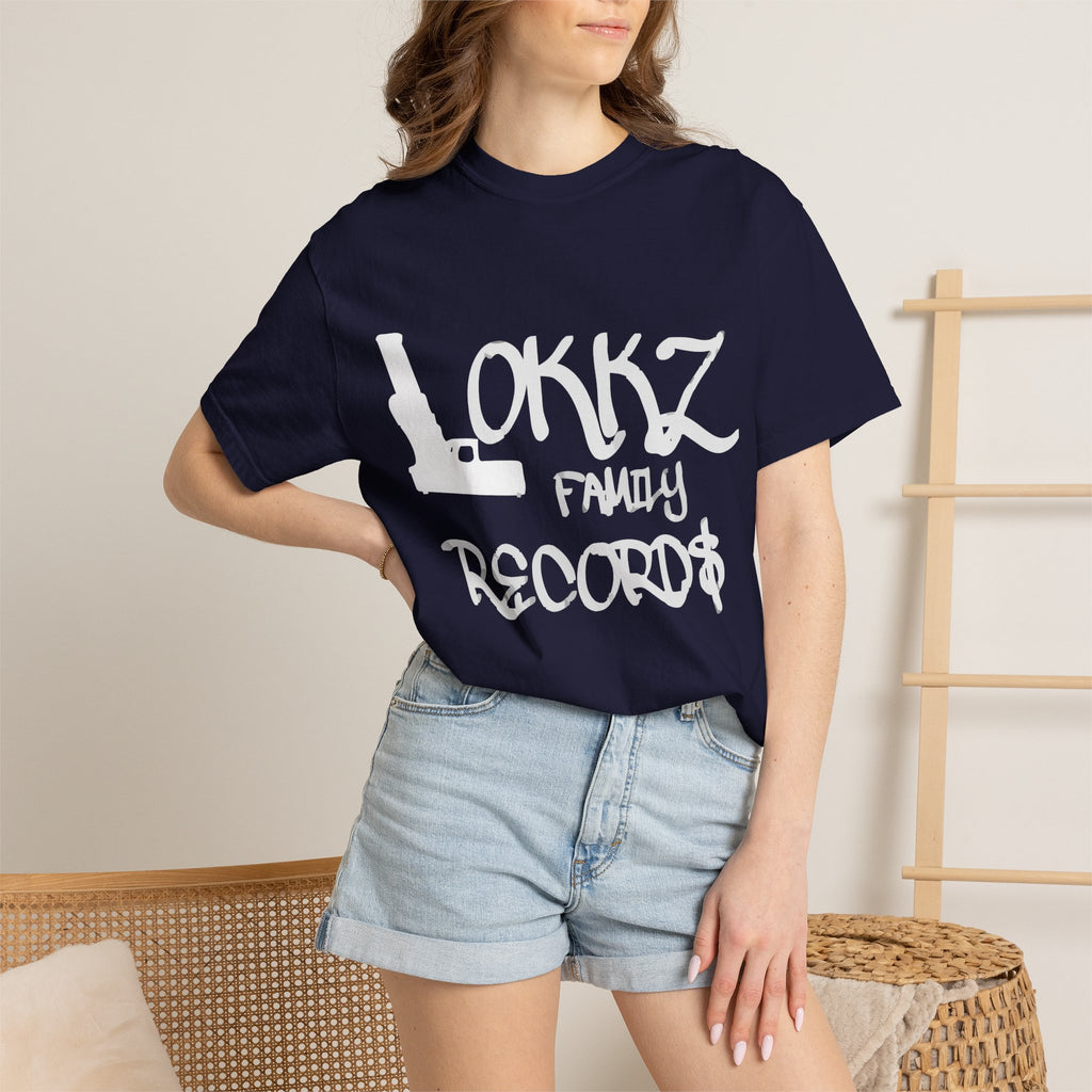 Record Label T-Shirt — "LOKKZ Family Records" Vintage Garment-Dyed Tee