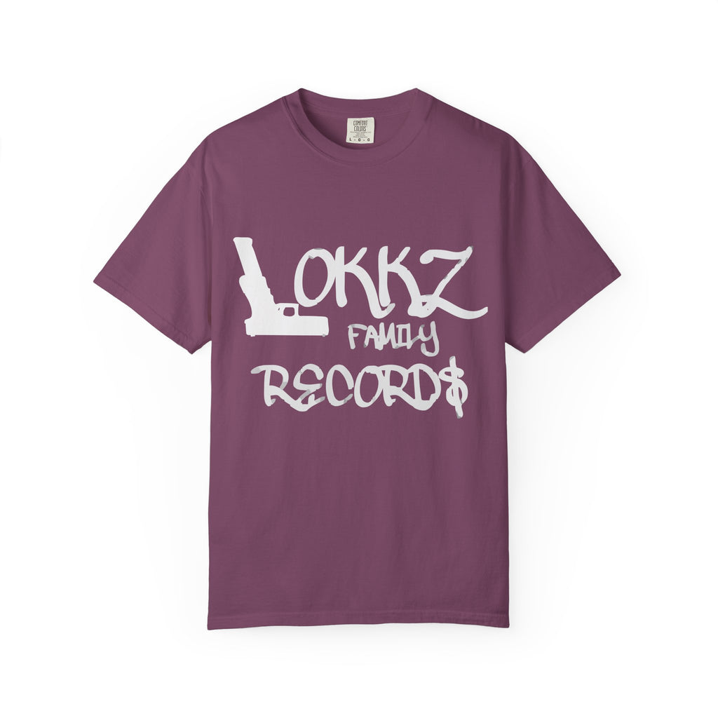 Record Label T-Shirt — "LOKKZ Family Records" Vintage Garment-Dyed Tee