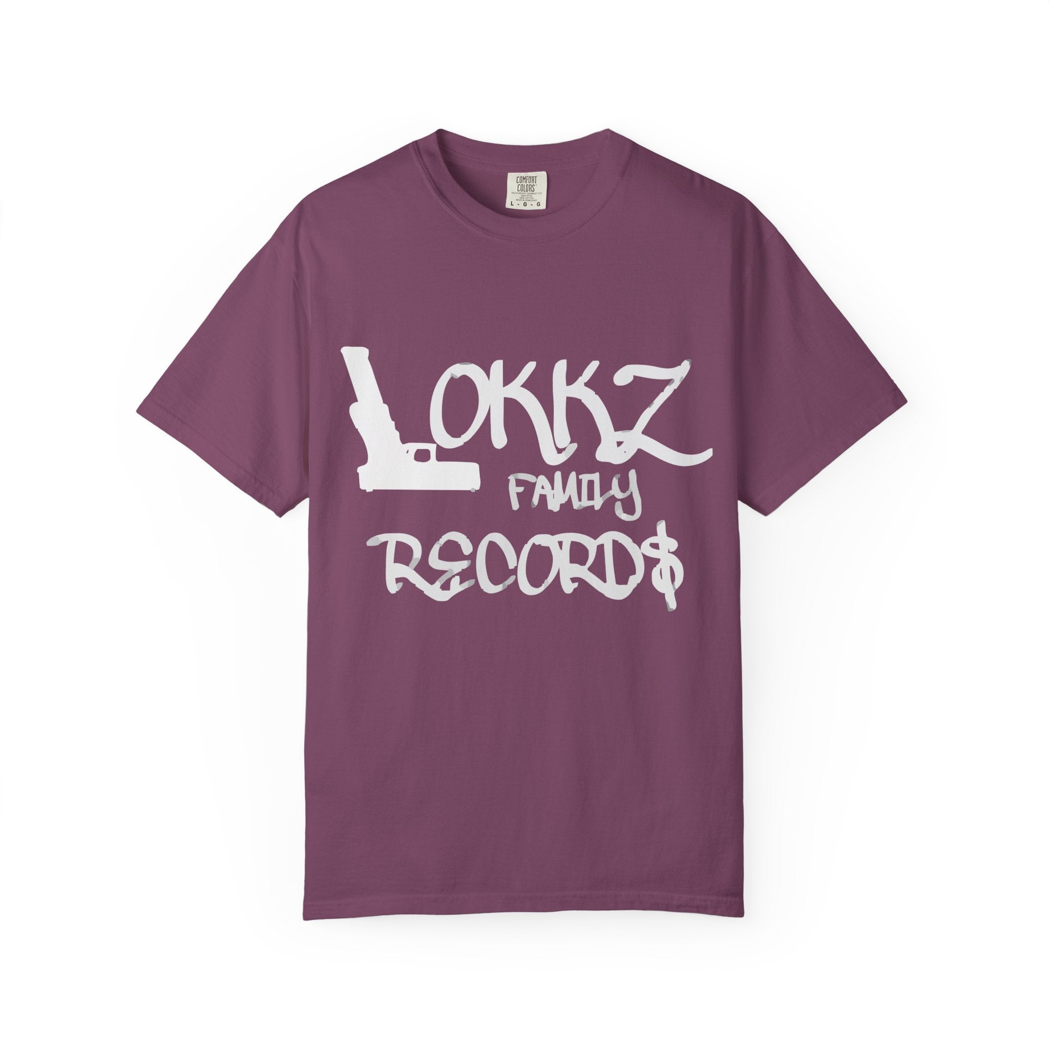 Record Label T-Shirt — "LOKKZ Family Records" Vintage Garment-Dyed Tee