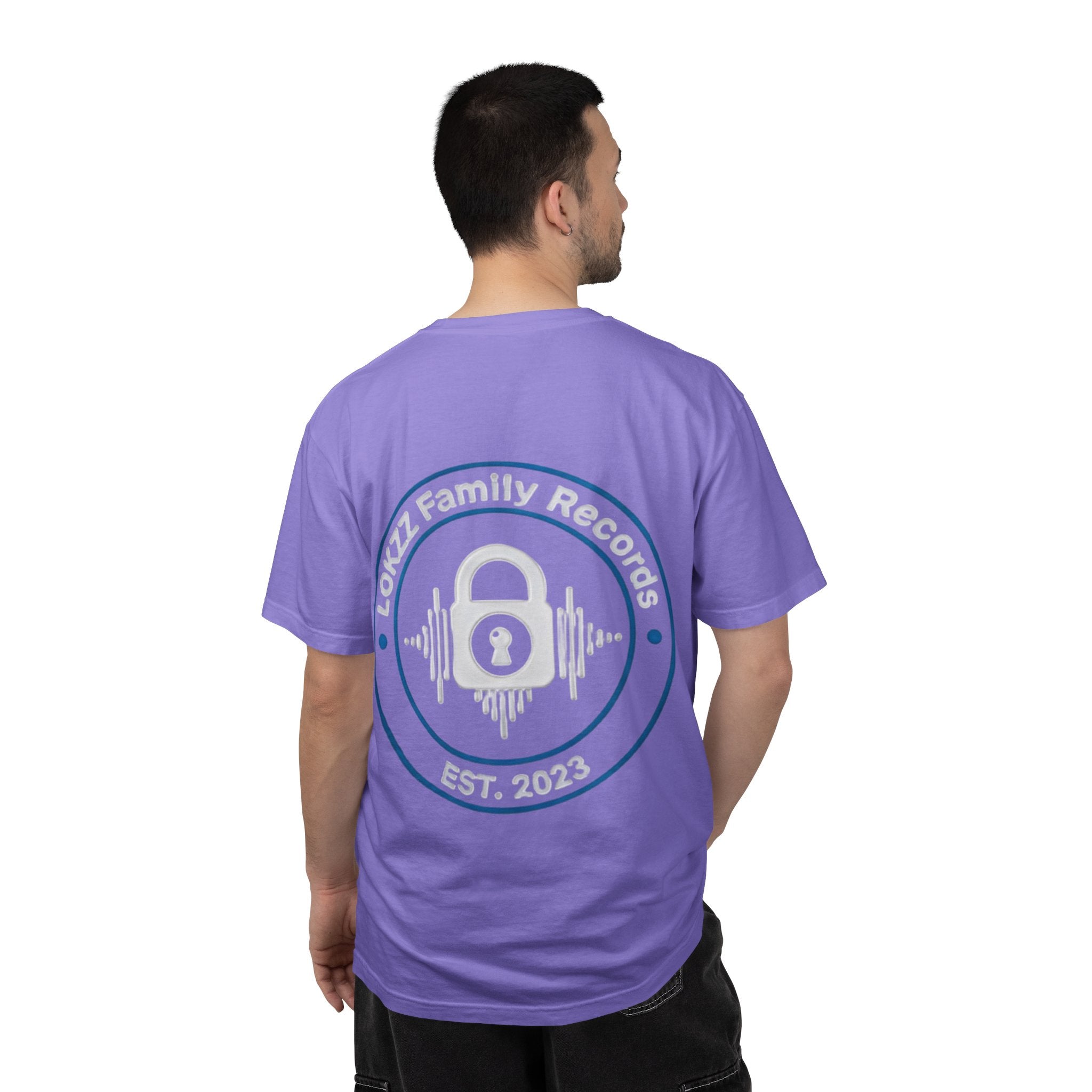 Record Label T-Shirt — "LOKKZ Family Records" Vintage Garment-Dyed Tee