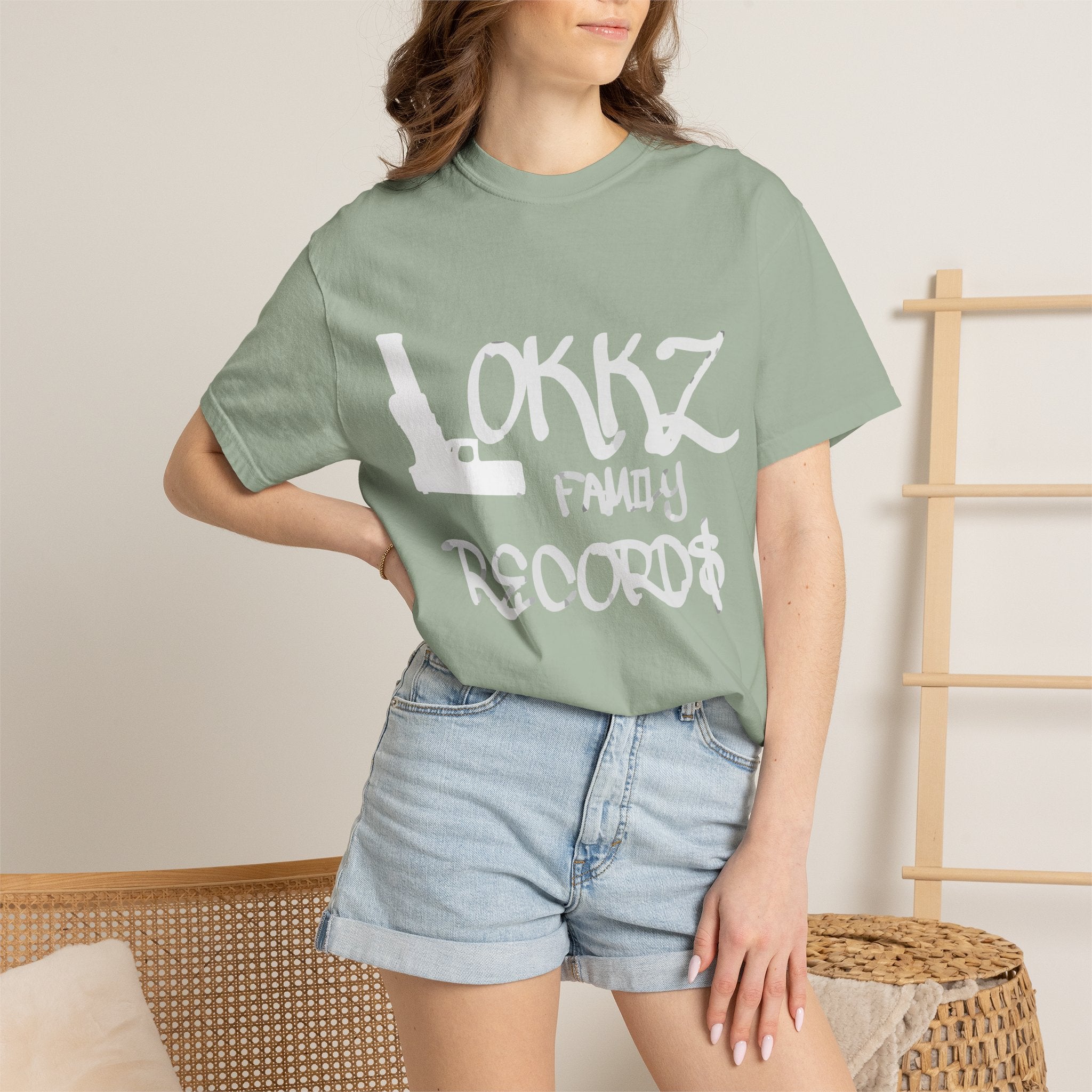 Record Label T-Shirt — "LOKKZ Family Records" Vintage Garment-Dyed Tee