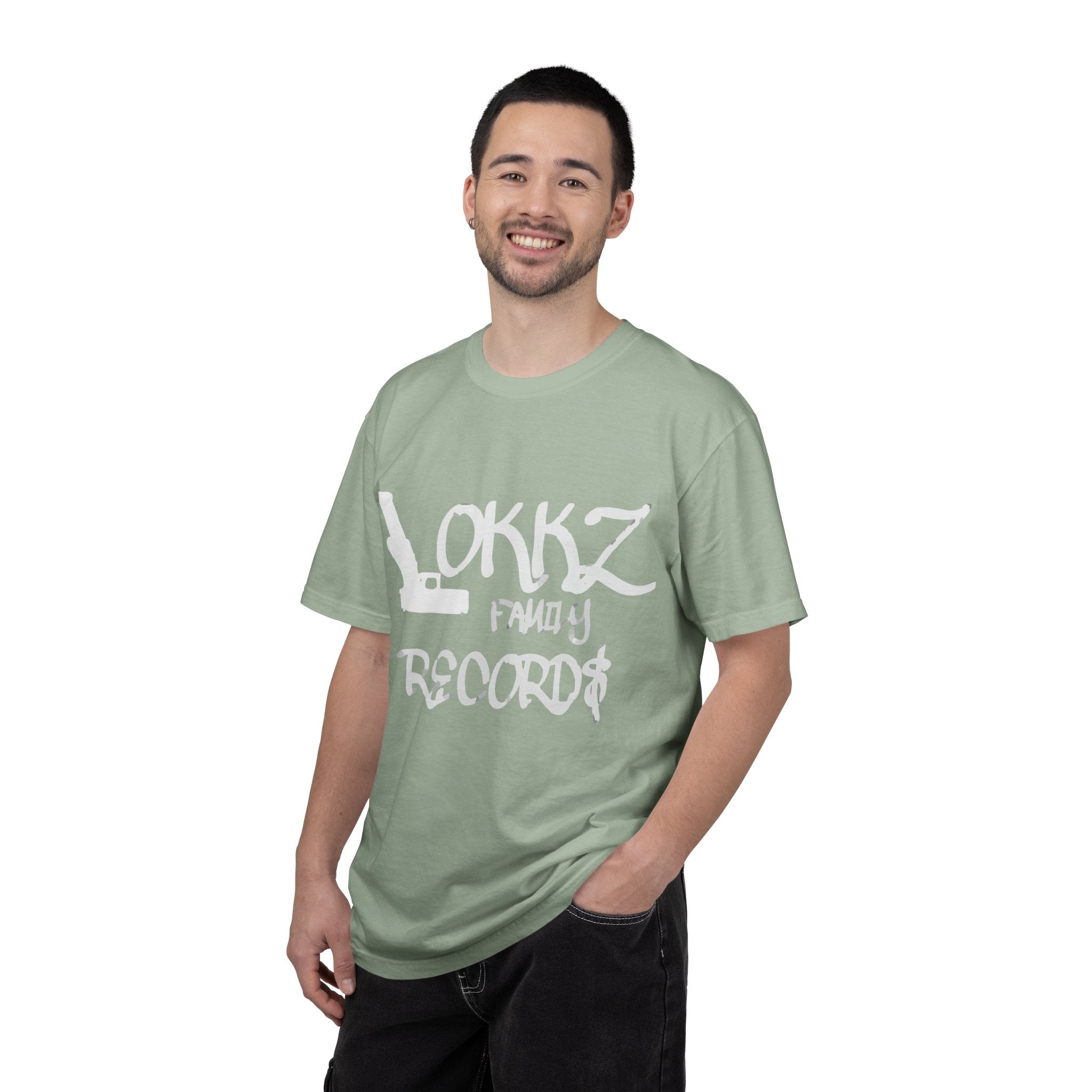 Record Label T-Shirt — "LOKKZ Family Records" Vintage Garment-Dyed Tee