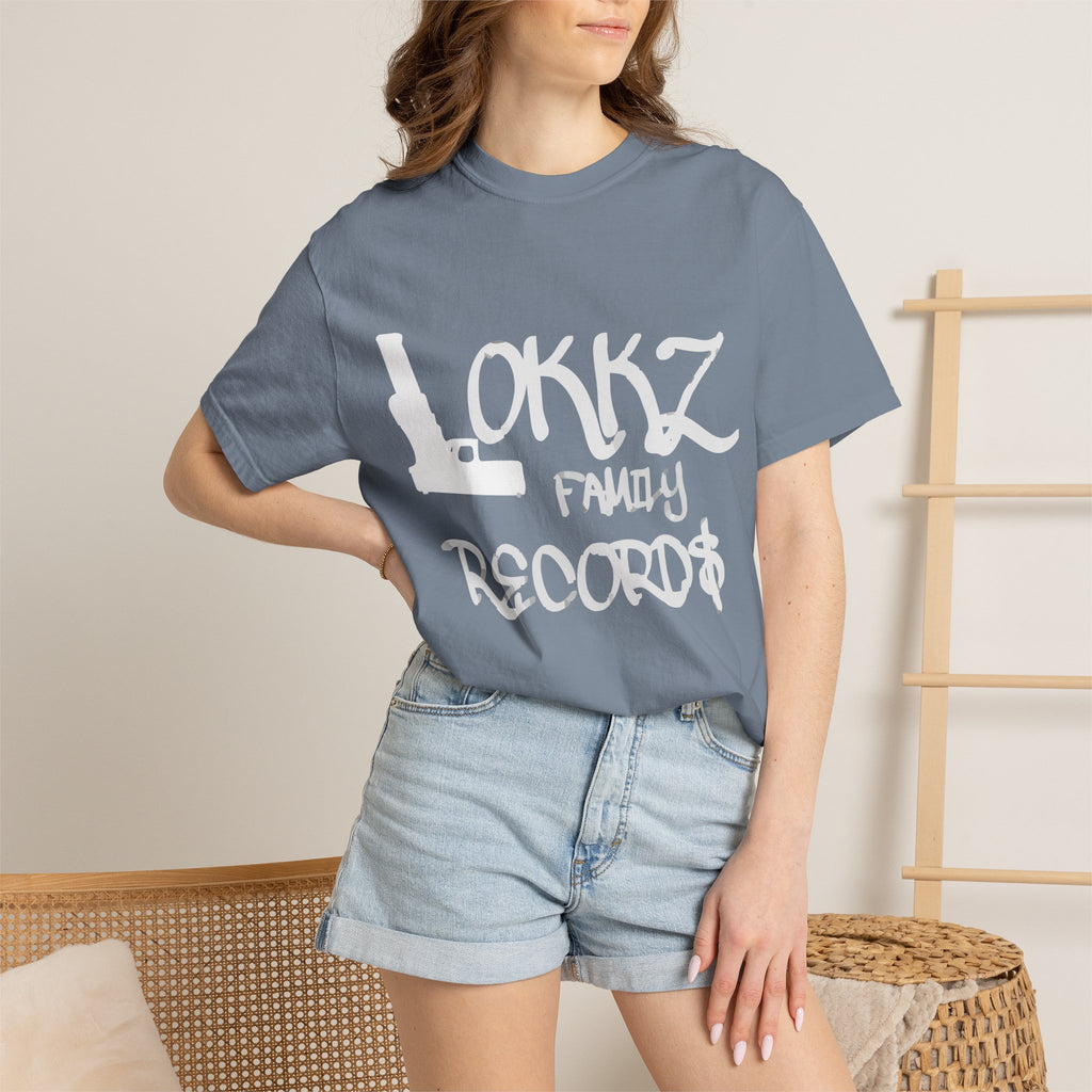 Record Label T-Shirt — "LOKKZ Family Records" Vintage Garment-Dyed Tee