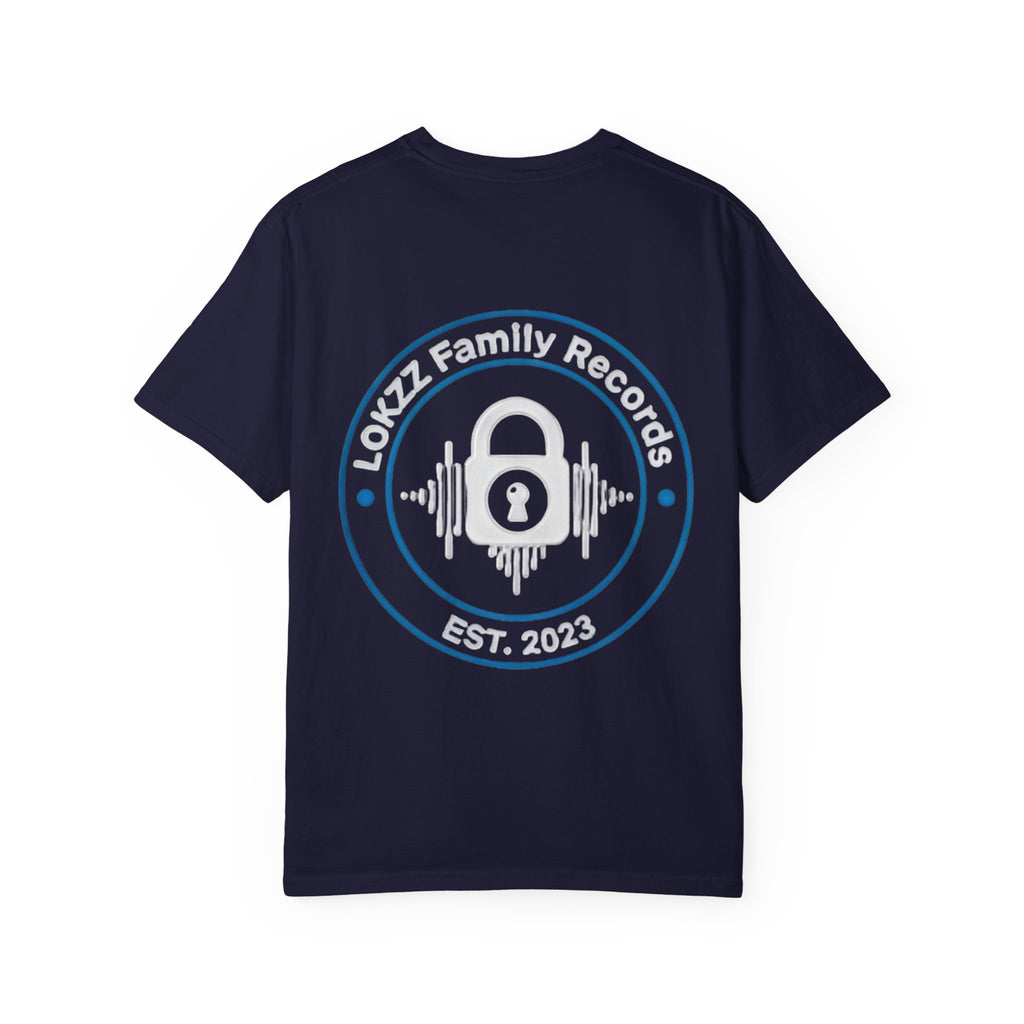 Record Label T-Shirt — "LOKKZ Family Records" Vintage Garment-Dyed Tee