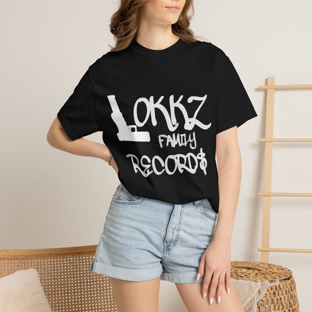Record Label T-Shirt — "LOKKZ Family Records" Vintage Garment-Dyed Tee