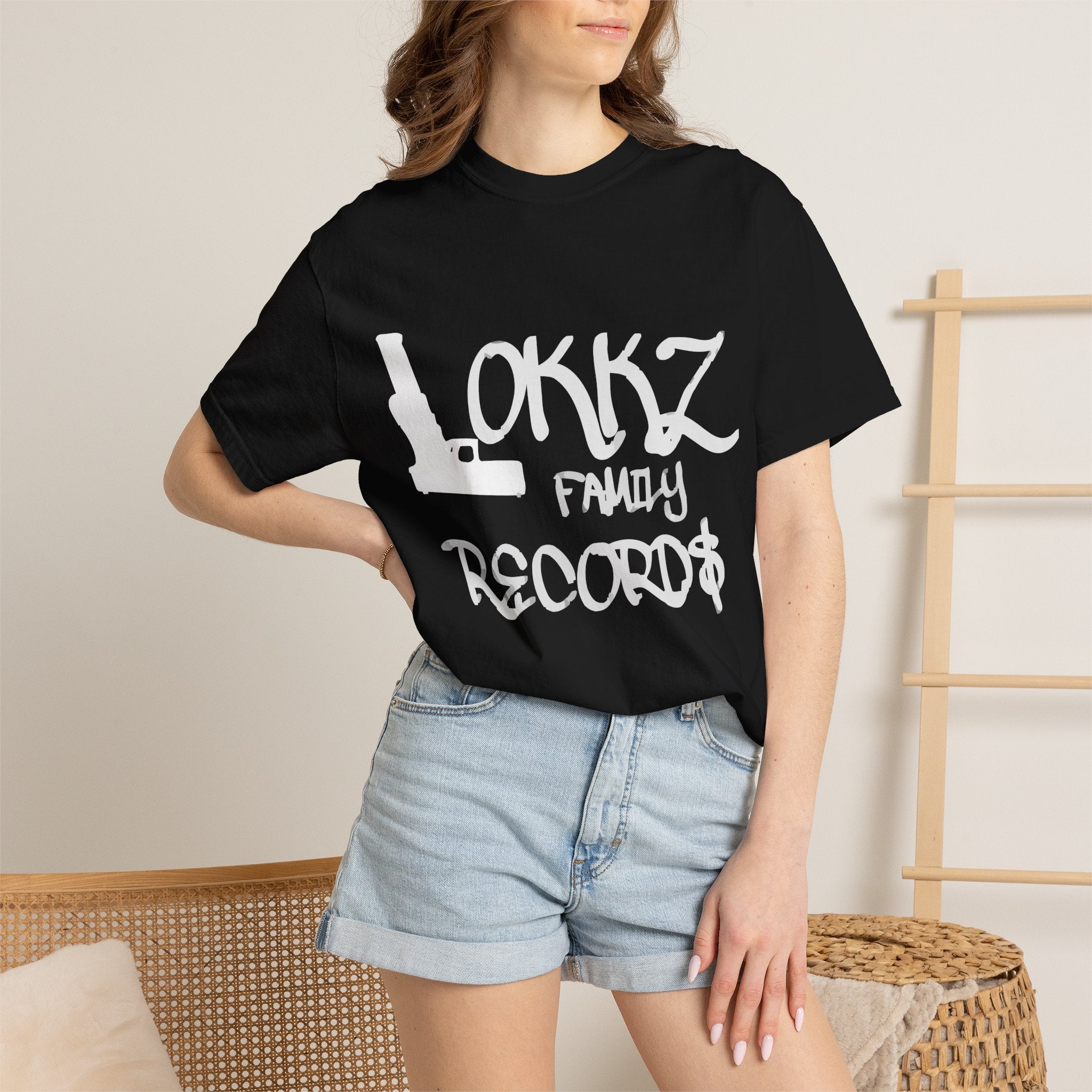 Record Label T-Shirt — "LOKKZ Family Records" Vintage Garment-Dyed Tee
