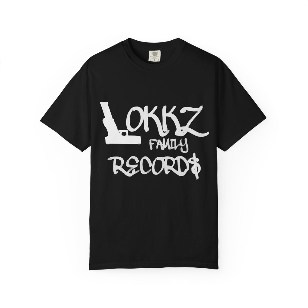 Record Label T-Shirt — "LOKKZ Family Records" Vintage Garment-Dyed Tee