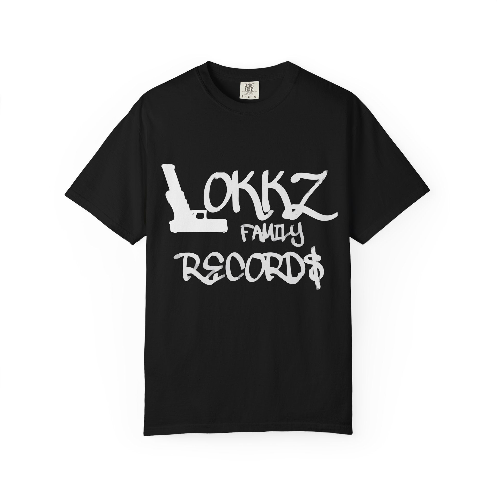Record Label T-Shirt — "LOKKZ Family Records" Vintage Garment-Dyed Tee