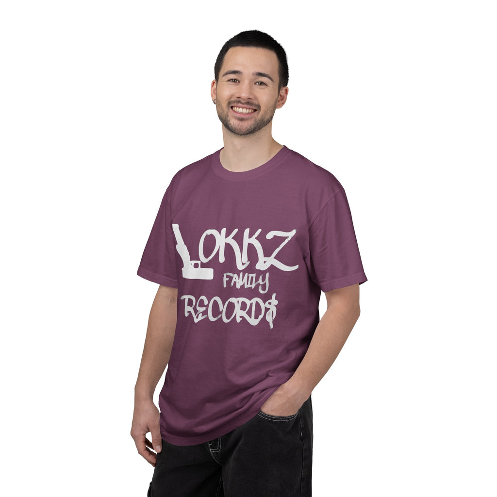 Record Label T-Shirt — "LOKKZ Family Records" Vintage Garment-Dyed Tee