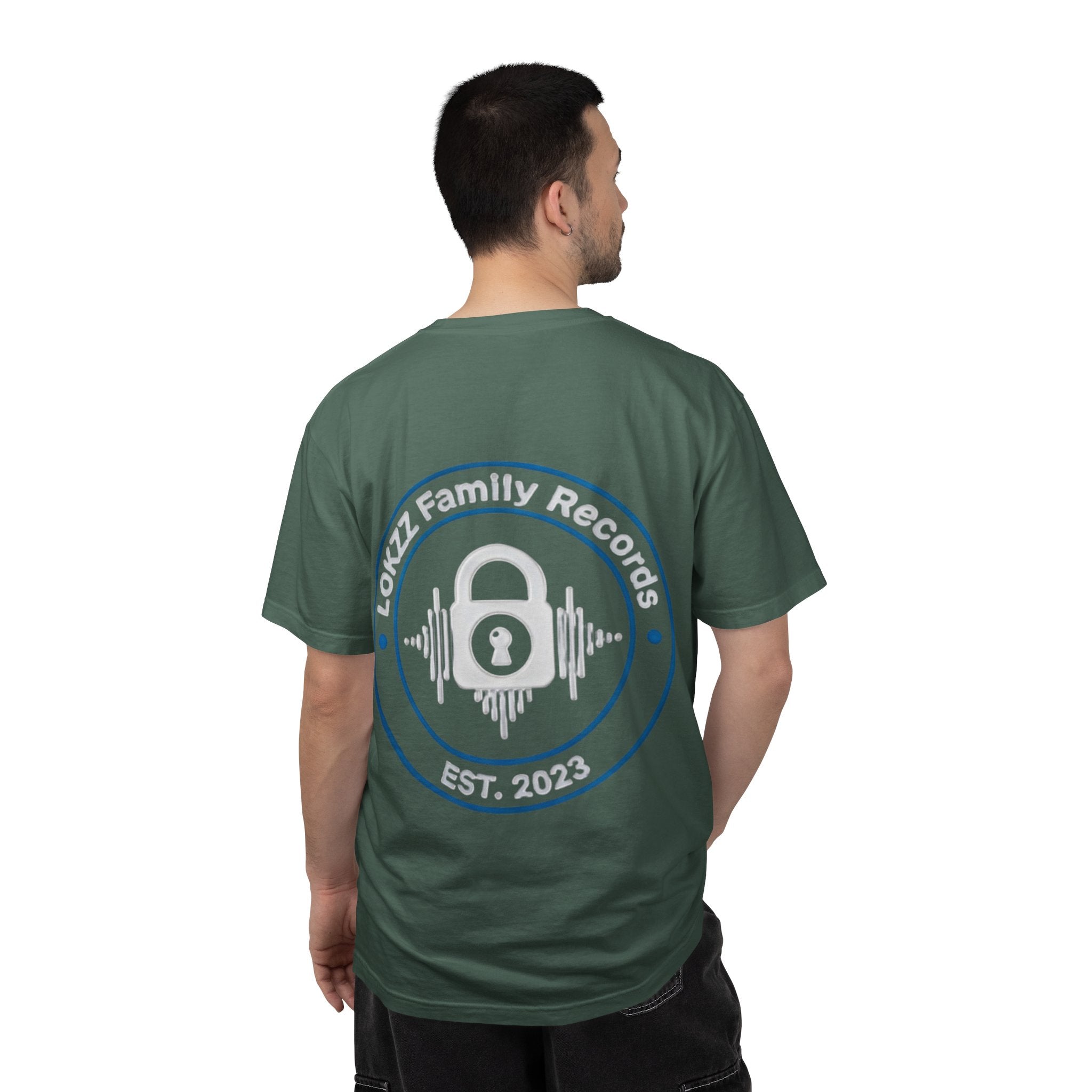 Record Label T-Shirt — "LOKKZ Family Records" Vintage Garment-Dyed Tee